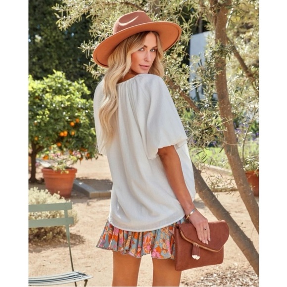 VICI Rafa Cotton Puff Sleeve Top - White - Small - Picture 3 of 15